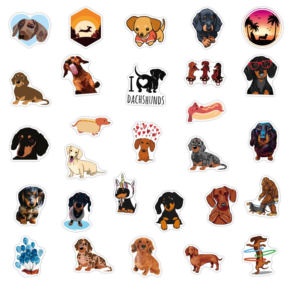 Set de stickers perro "Salchicha"