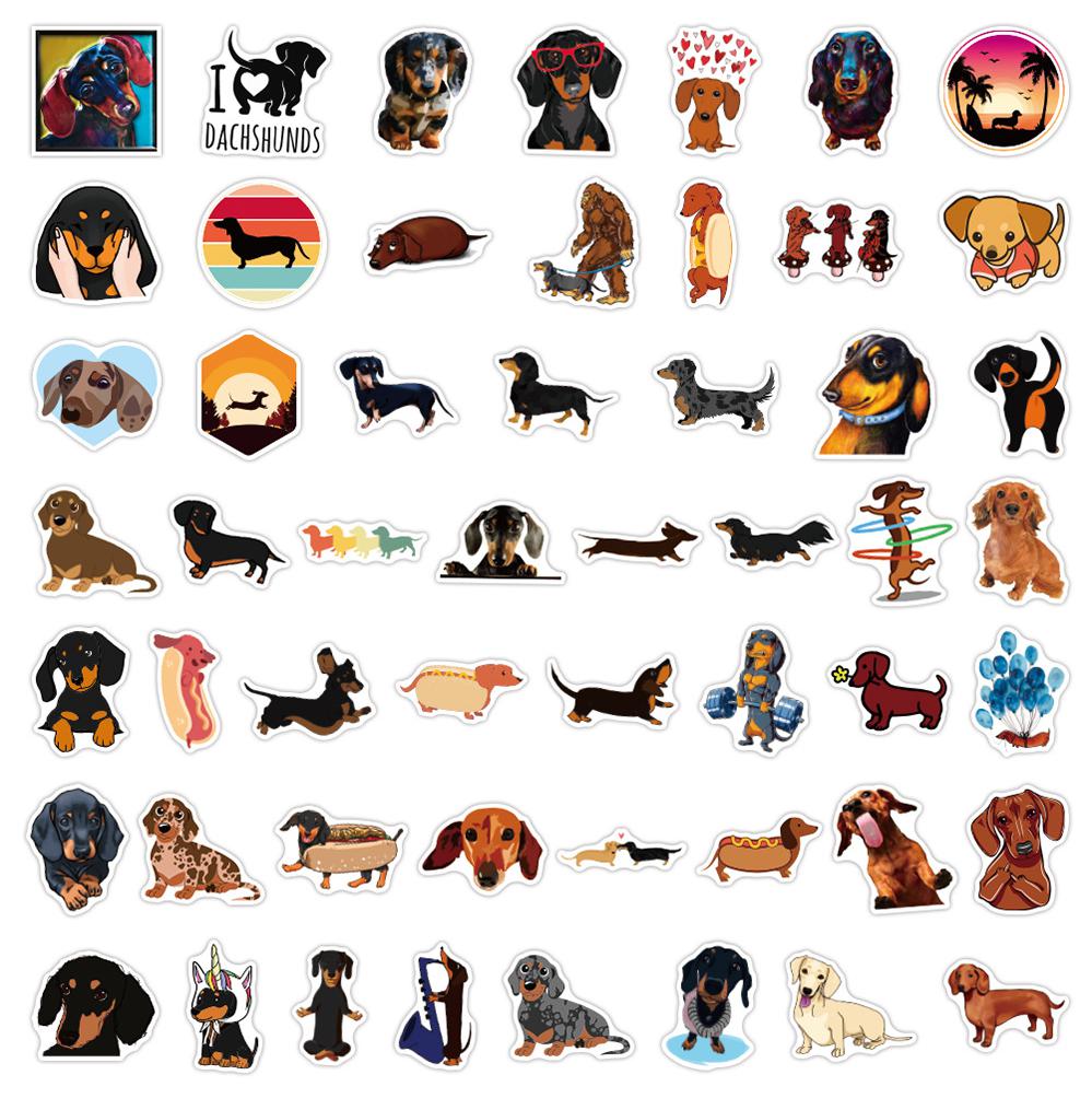 Set de stickers perro "Salchicha"