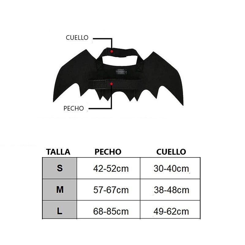 Disfraz de murciélago para mascotas